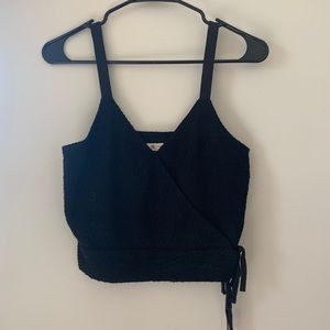 Madewell Black Knit Tank with Side Ties, XXS
